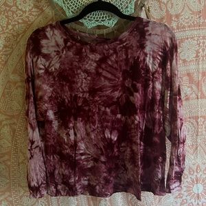 Magenta tye dye long sleeve shirt